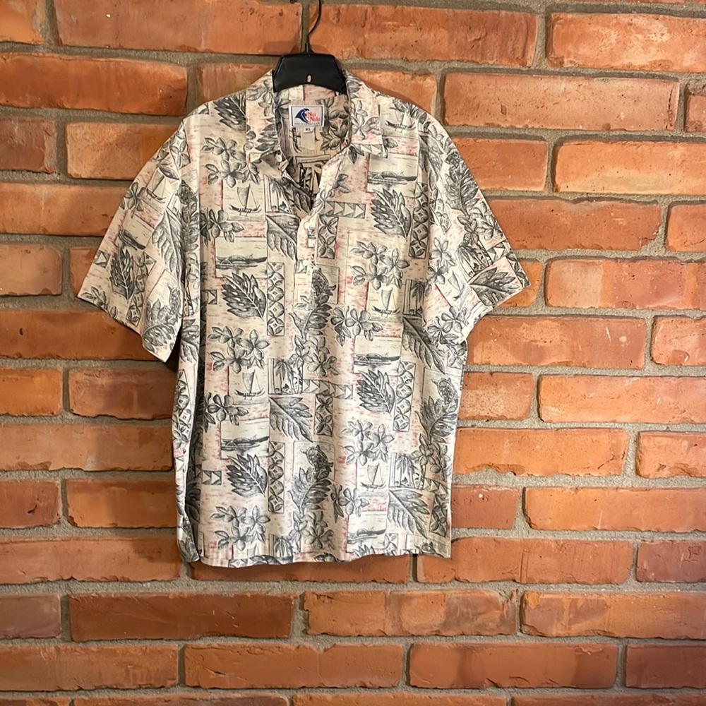 NUI NALU PULL OVER ALOHA SHIRT 100% COTTON SIZE XL MADE IN HAWAII